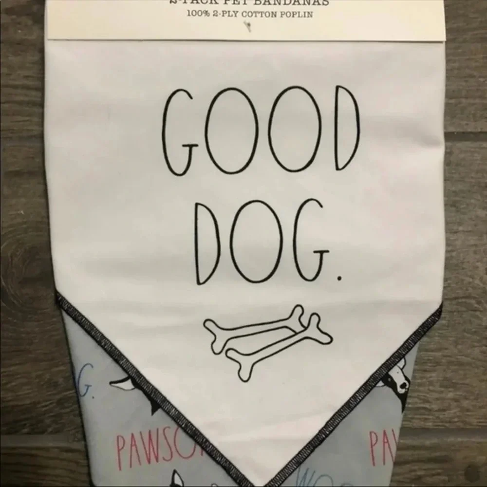 Rae dunn 2pk pet bandanas small/medium GOOD DOG